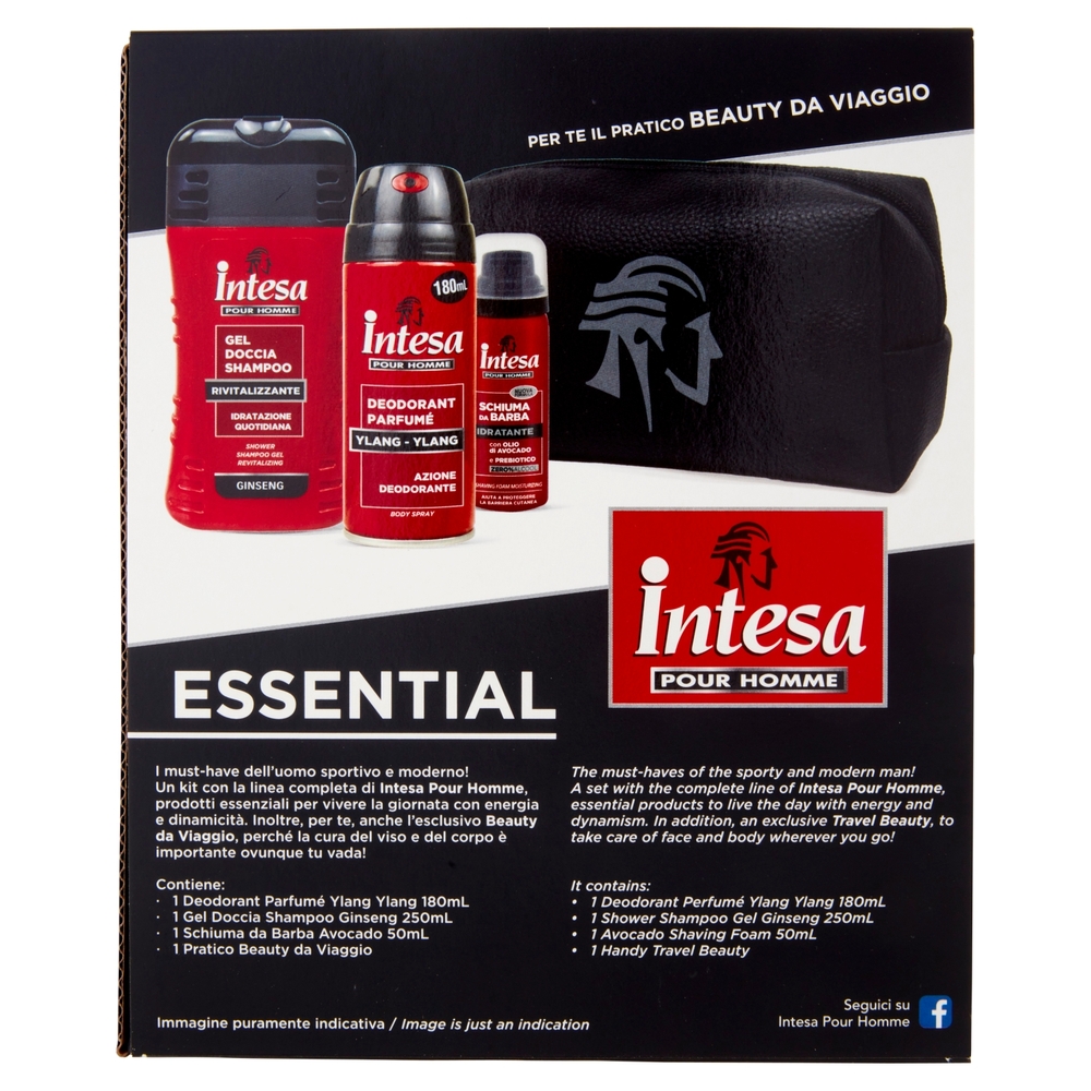 Intesa Pour Homme Essential Gel Doccia Shampoo + Deodorant Parfumé Ylang-Ylang + Schiuma da Barba